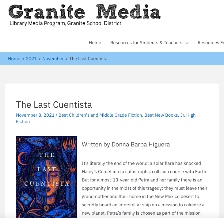 the last cuentista by donna barba higuera